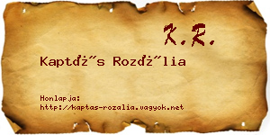 Kaptás Rozália névjegykártya