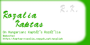 rozalia kaptas business card